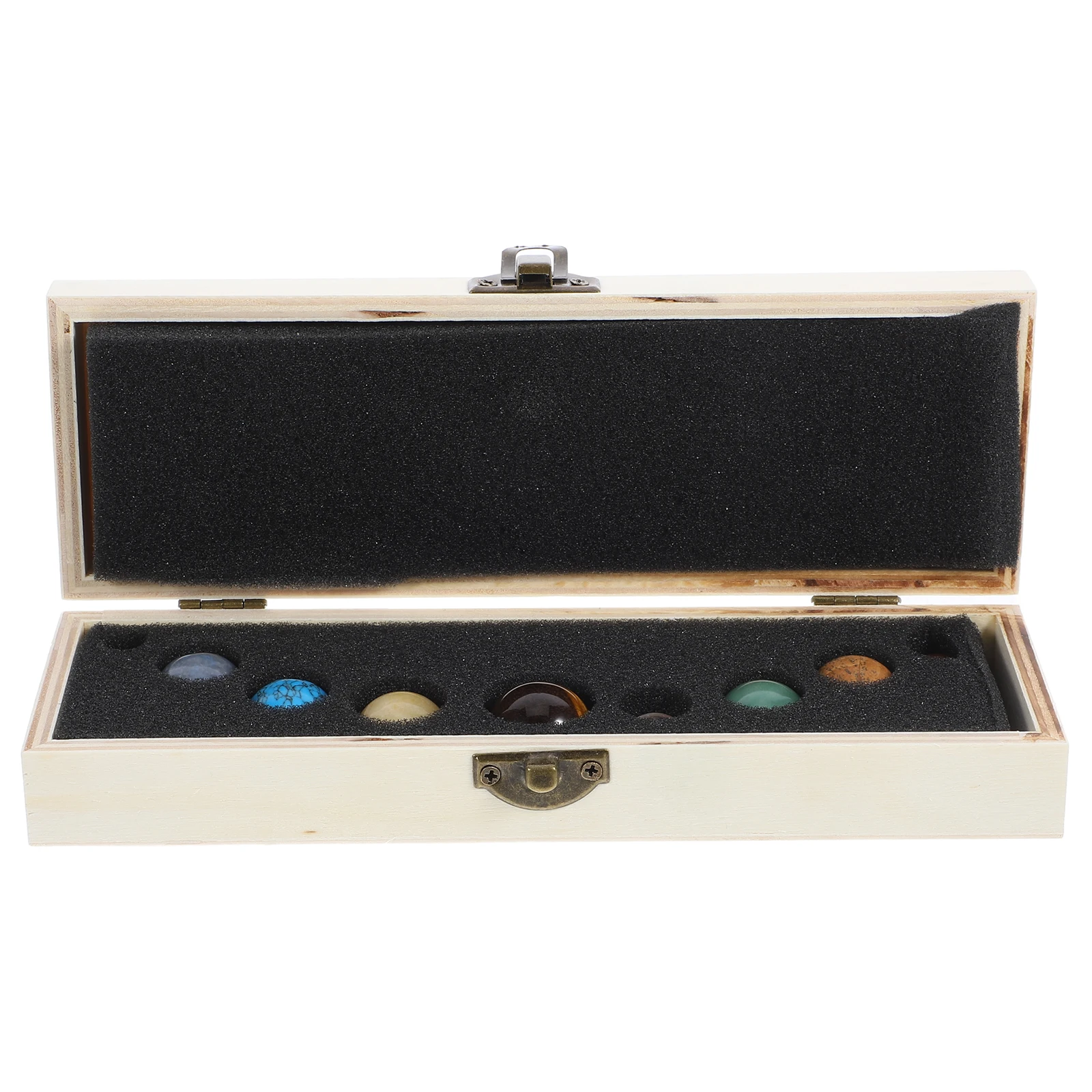 

Nine Planets Decor Set Crystal Balls Mineral Collection Desk Ornaments Round Stones Solar System Gift Idea Statues