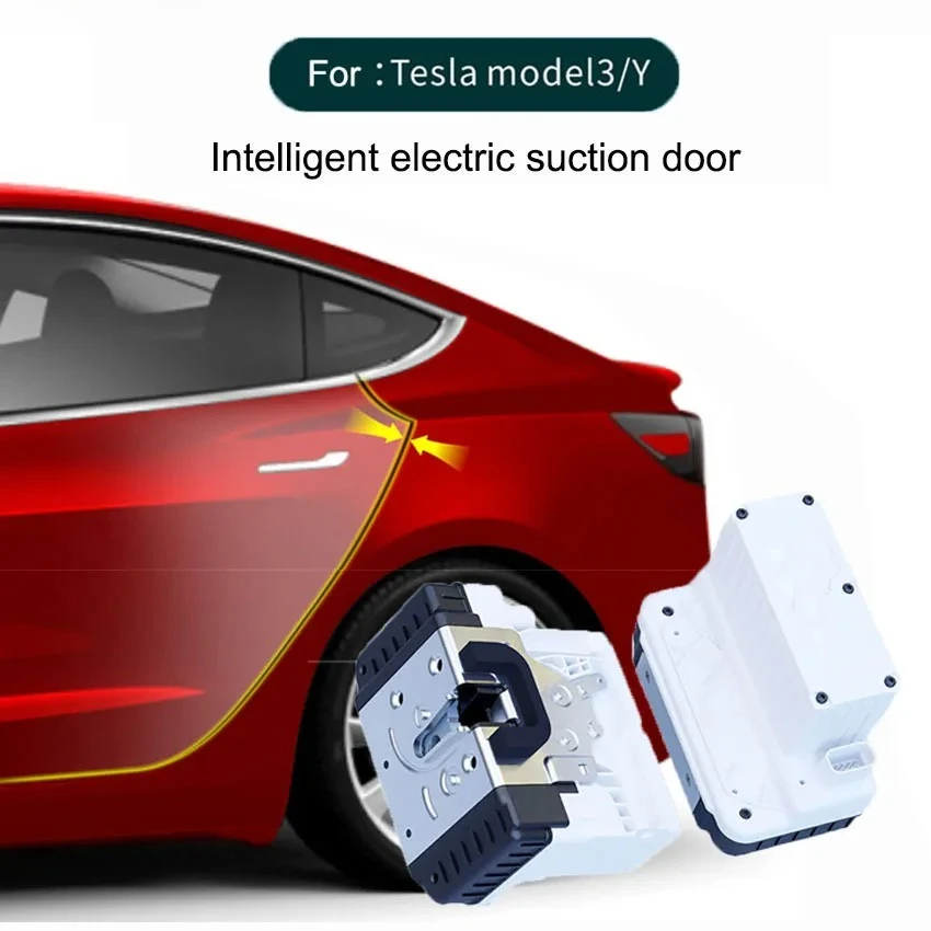 4th Car Electric Suction Door Lock for Tesla Model 3 Y Car Accessories Anti Pinch Close Automatic Locks