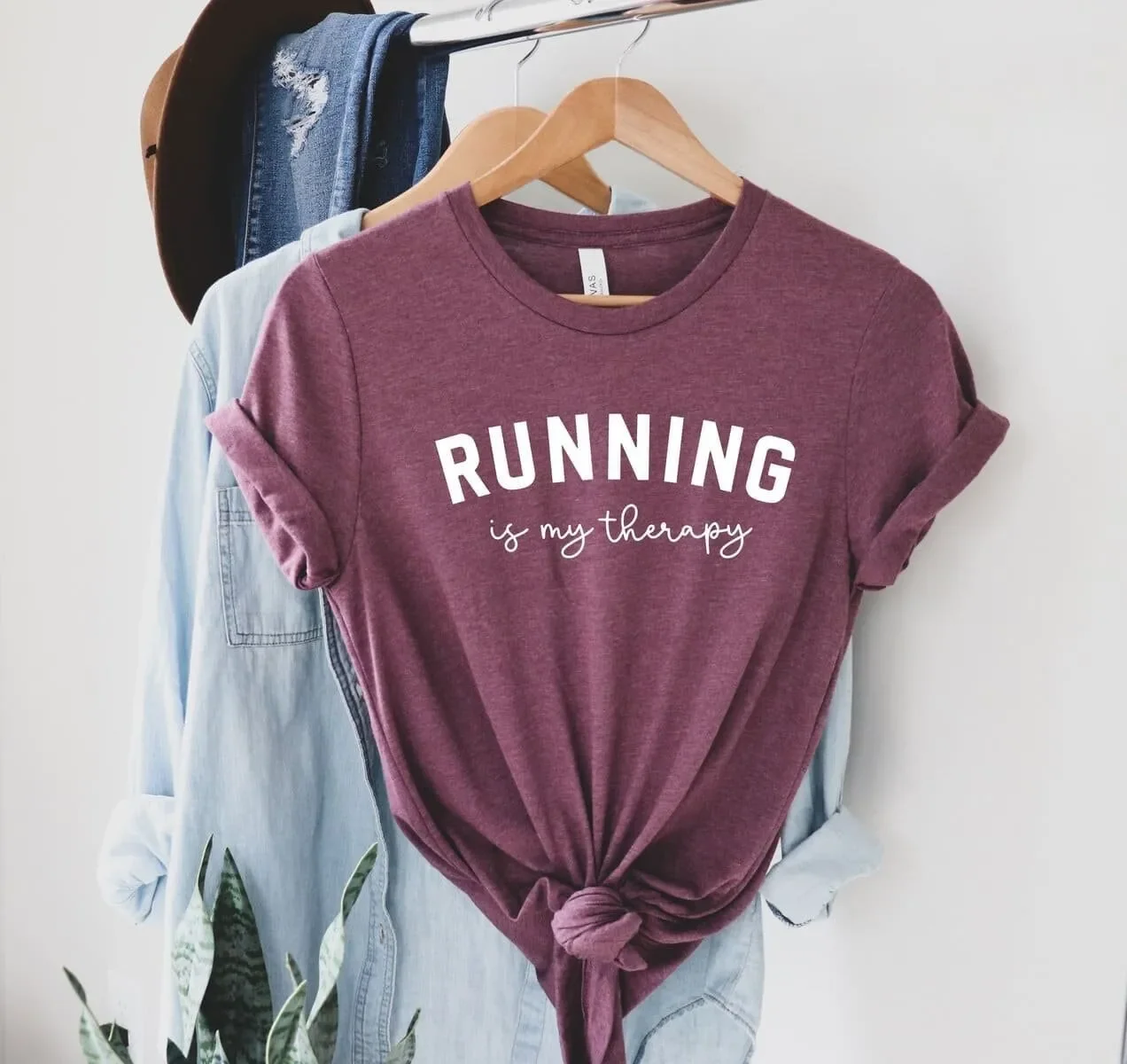Running Is My Therapy T Shirt Run Runner Sport For Marathon
