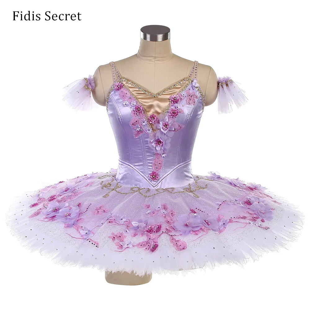 

Ombre Purple Professional Pancake Tutus,Women Flower Fairy Princess Ballet Skirt,Girls Ballerina Stage Performance Dance Costume