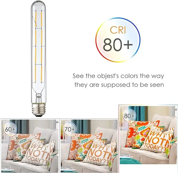 100-240V 6000K LED Filament Light Bulb 110V 120V 6500K Tubular Edison Bulbs T10 T185 T225 T30 T300 Long Tube 4W 6W 8W LED Bulb
