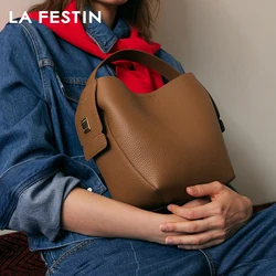 LA FESTIN-Bolso cruzado de cuero para mujer, bandolera de diseñador, de lujo, tendencia, 2024