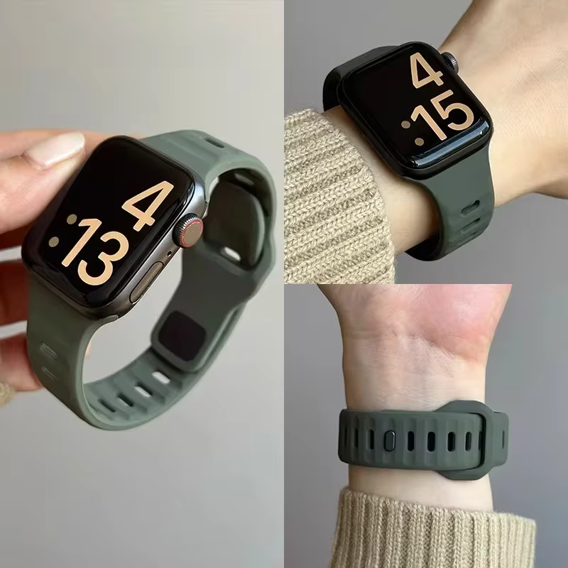 Silicone Sport Strap For Apple Watch Band 49mm 45mm 44mm 42mm 40mm 41 38 correa bracelet iwatch Series 10 9 8 7 6 5 4 3 se ultra - AliExpress