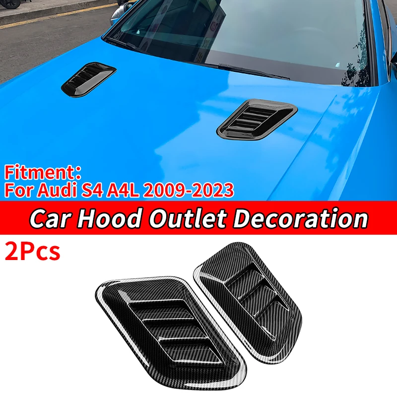 Hot Sale Car Air Flow Intake Decorative Scoop Hood Scoop Covers Bonnet Vent Car Styling Accessories ABS For Audi S4 A4 2009-2023