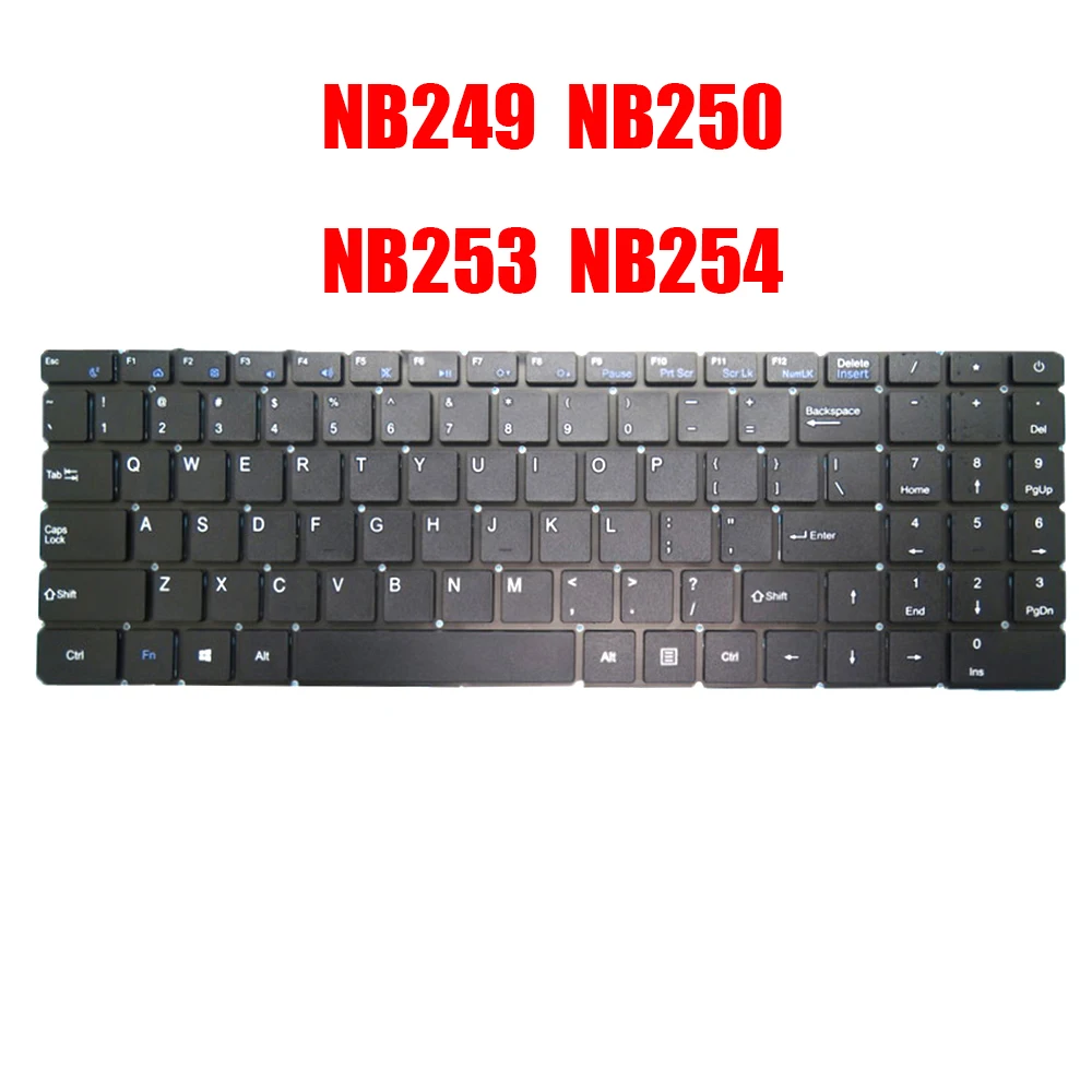 

English US Laptop Replacement Keyboard For Irbis NB249 NB250 NB253 NB254 Black Without Backlit New