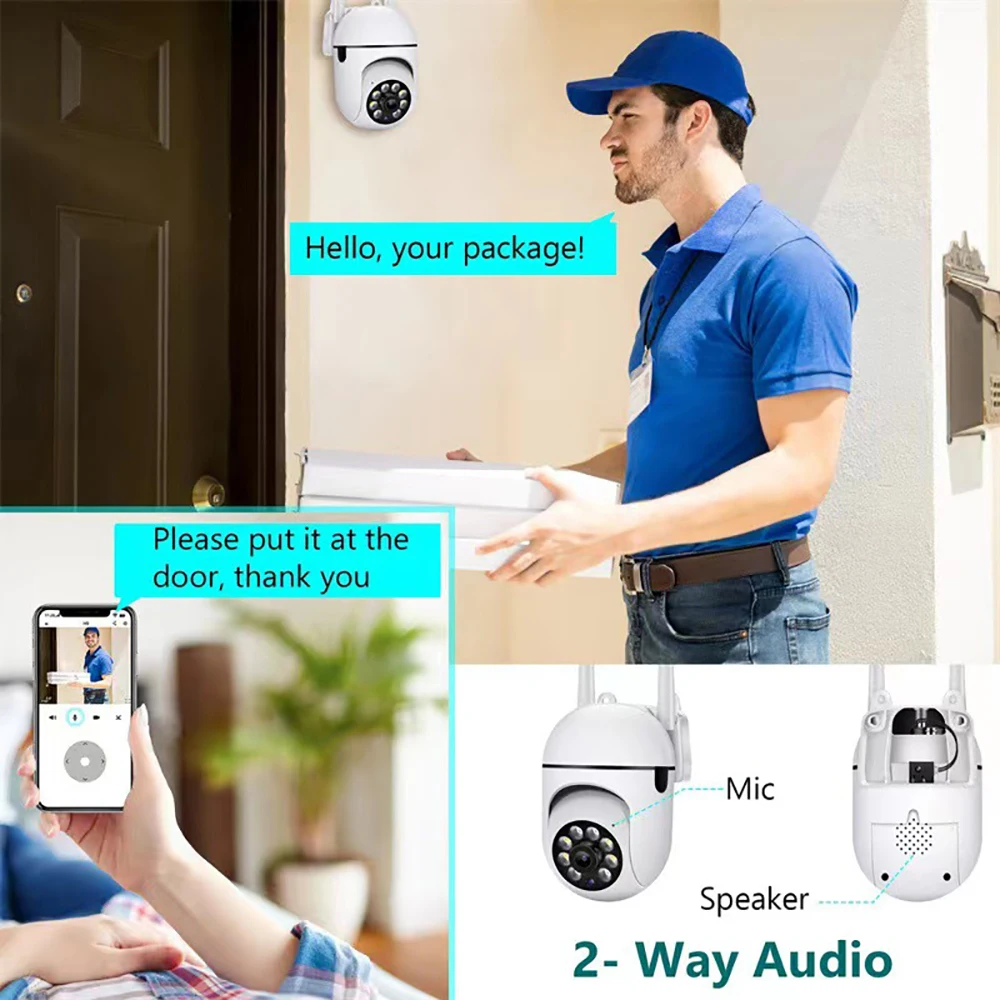 Mini Wifi IP Camera 10X Digital Zoom HD 1080P Surveillance PTZ Camera Auto Tracking Night Vision CCTV Security Home Baby Monitor