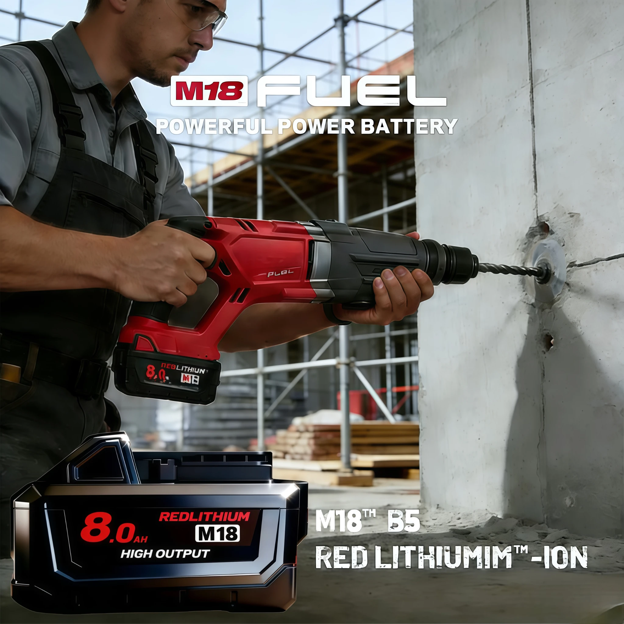 Originální baterie pro Milwaukee M18 6.0/8.0Ah, vyrobeno s vysoce výkonnými články 18650 pro 48-11-1815 2604-202604-22 Všechny nástroje M18 - náhled 5