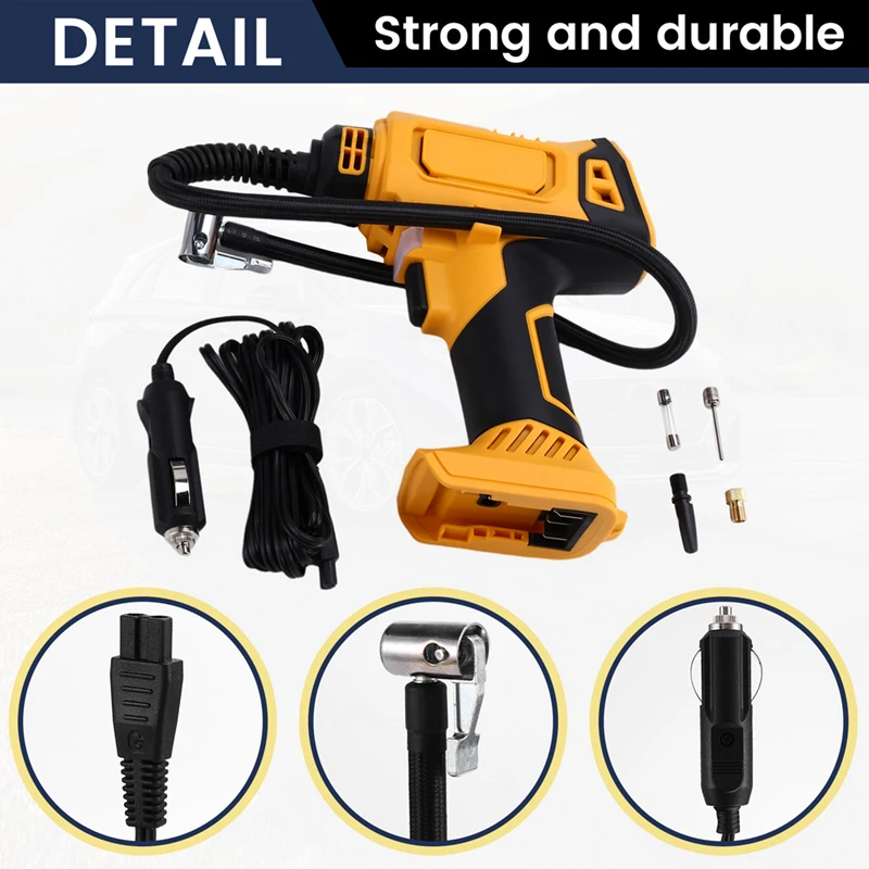 Air Compressor Automatic Tire Inflator Cordless Digital Electric Pump For Dewalt 18V 20V Battery