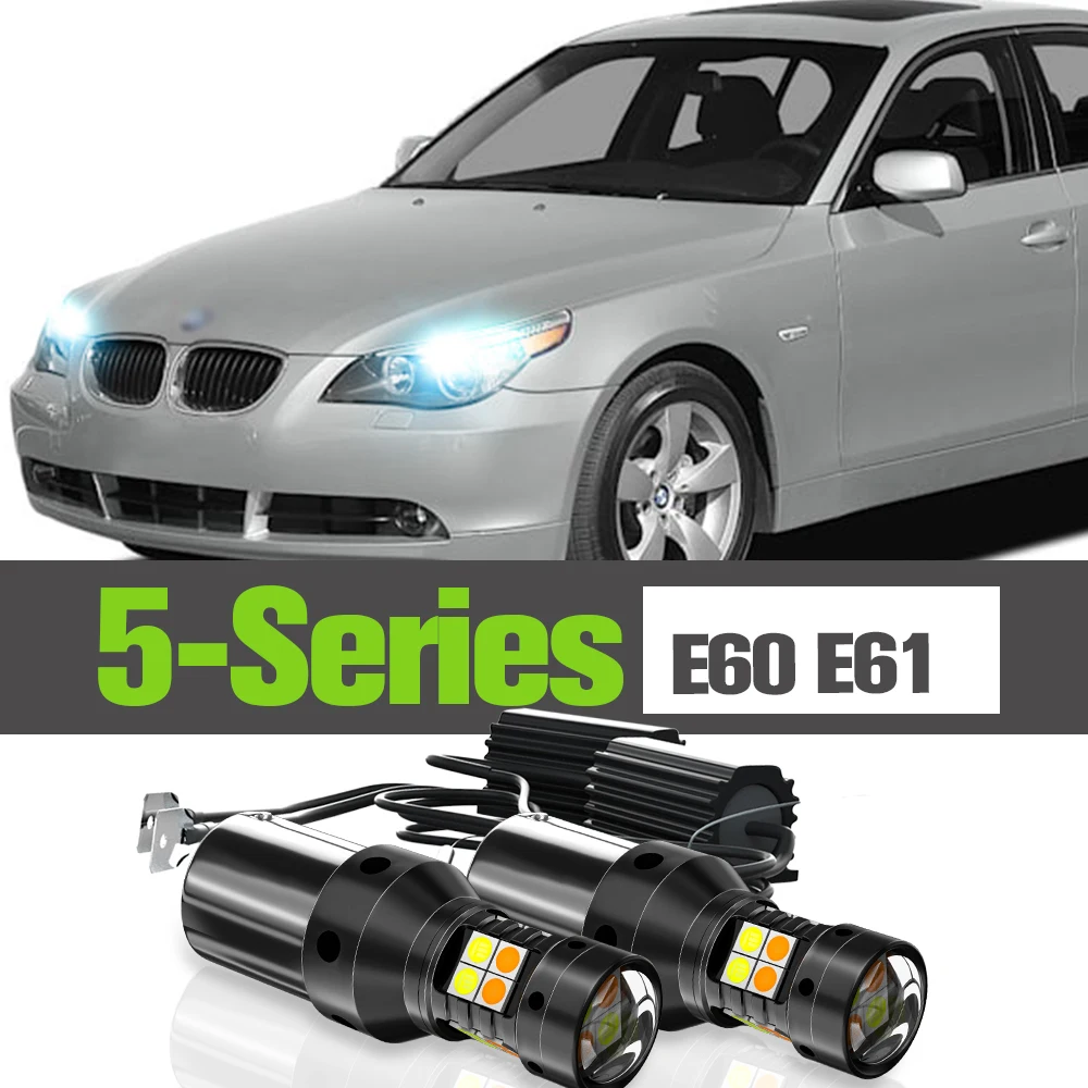 

2x LED Dual Mode Turn Signal+Daytime Running Light DRL Accessories Lamp For BMW 5-Series E60 E61 2003 2004 2005 2006 2007 2008