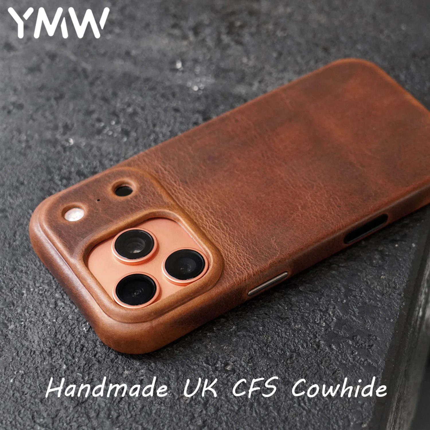 

Чехол YMW Charles F Stead Waxed из натуральной кожи для iPhone 17 16 Pro Max 15, роскошный чехол для телефона ручной работы из натуральной кожи