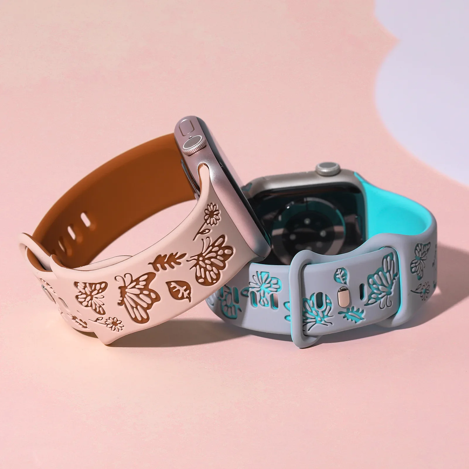 The New Butterfly Print Dual Color Is Suitable for The Full Range of Watch Straps and Wristbands of Apple Watch S9/ULTRAL