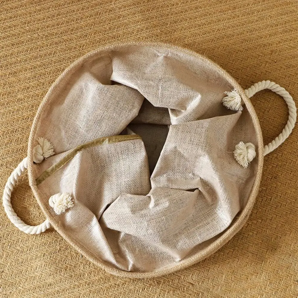 Waterproof Cotton Linen Laundry Basket Large Capacity Foldable Sundries Organizer with Handle Household Toys Storage Bins Home - Image 2