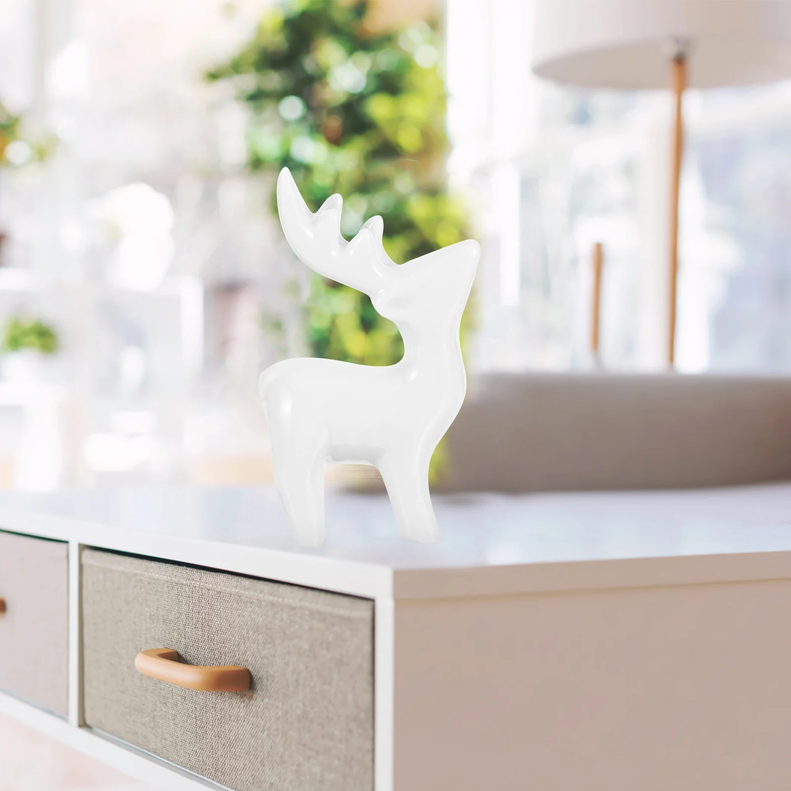 

4Pcs Ceramic Deer Statue Craft Desktop Animal Decoration Small Deer Sculpture Home Office Decor Desktop Animal Decor