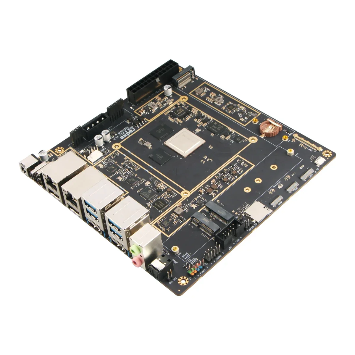 ROCK Pi 5 ITX+ RK3588 Radxa 8-core CPU เมนบอร์ด Mini-ITX, LPDDR5 RAM, 8K HDMI และ Dual M.2 M Key Connector