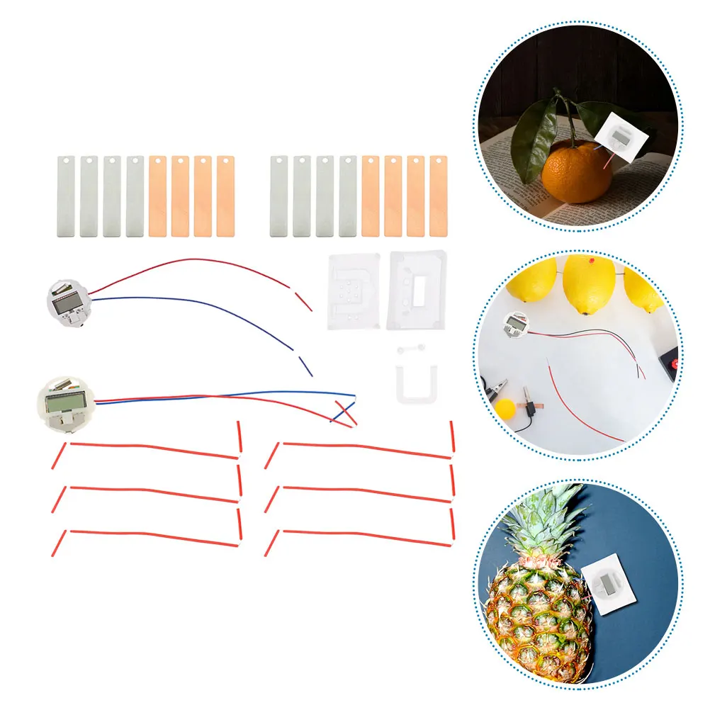 

2Sets DIY Fruit Science Kit Creative Educational Physics Experiment Science Project Potato Clock Making Kit for Students