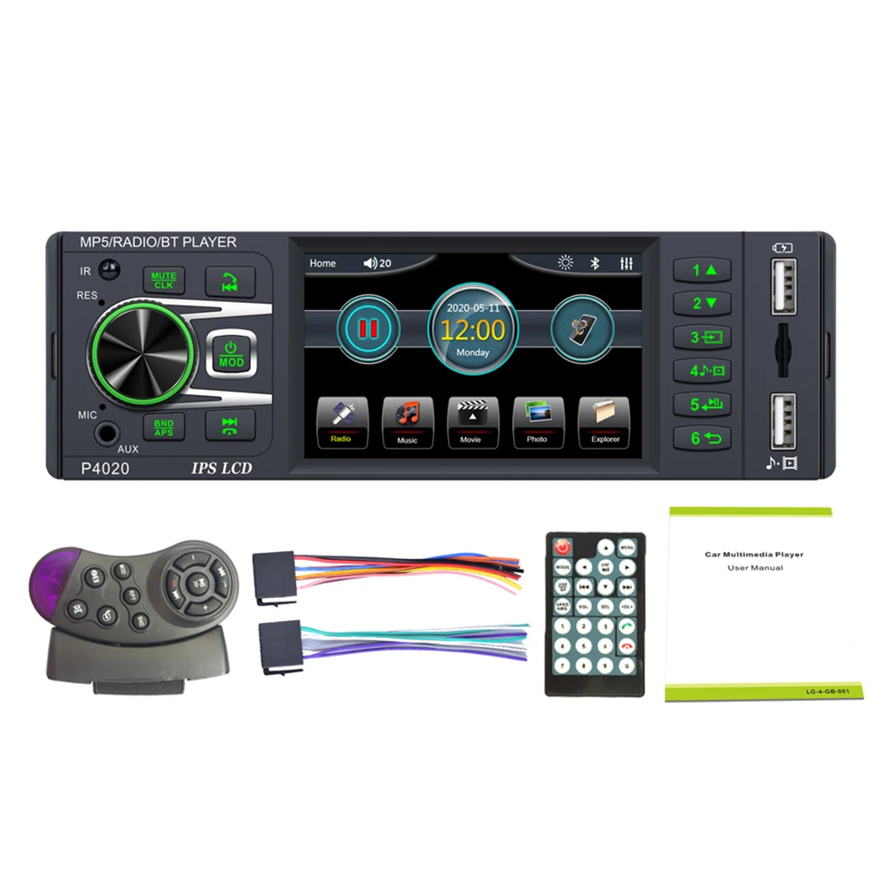 

Autoradio Bluetooth Auto Audio MP5 Player 3.8 Inch Car Radio FM USB Steering Wheel Control 1 Din Radio Player 4020