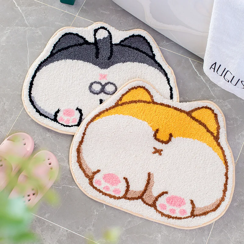 

Cartoon Animal Bedroom Door Carpet Toilet Floor Mat Bathroom Non-slip Absorbent Foot Mat