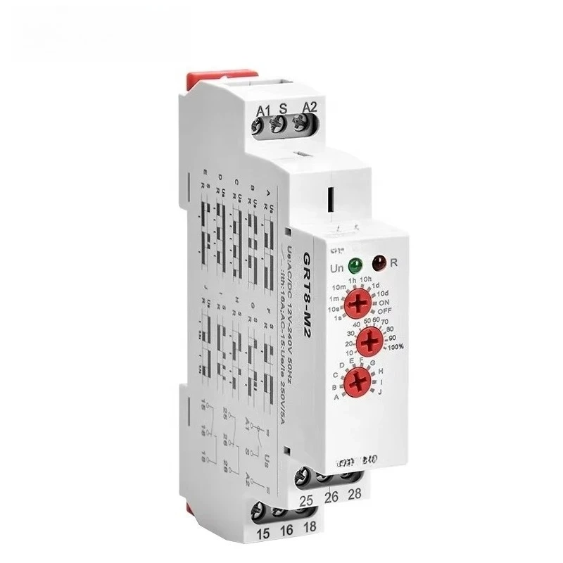 16A Multifunction Time Relay with 10 Function Choices AC/DC12V-240V Relay(GRT8-M1,AC/DC12V~240V,GRT8-M2,AC/DC12V~240V)