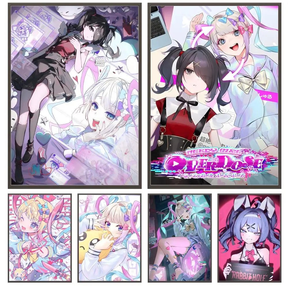Anime Needy Streamer Overload Poster, vielseitige HD-wasserdichte Wandkunst, selbstklebende Dekoration für jeden Raum, ideales Geschenk
