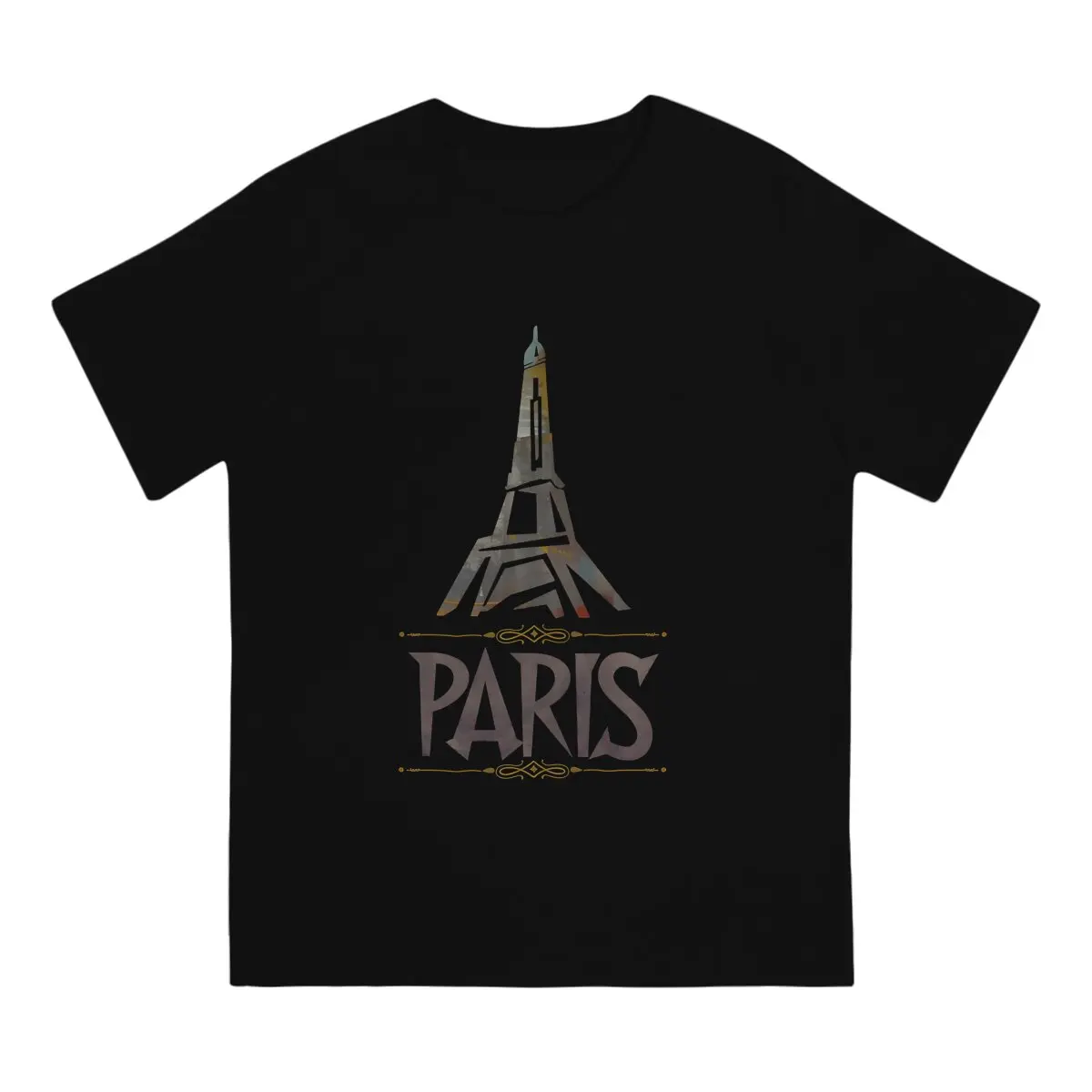 Men T-Shirt France Eiffel Tower Casual Cotton Tee Shirt Short Sleeve Paris T Shirts Round Collar Clothes Summer