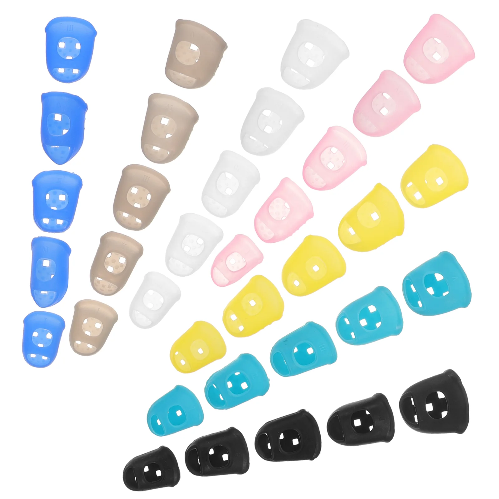 

35pcs Fingertip Protectors Silicone Finger Cots Fingertips Protection Caps for Guitar Practice