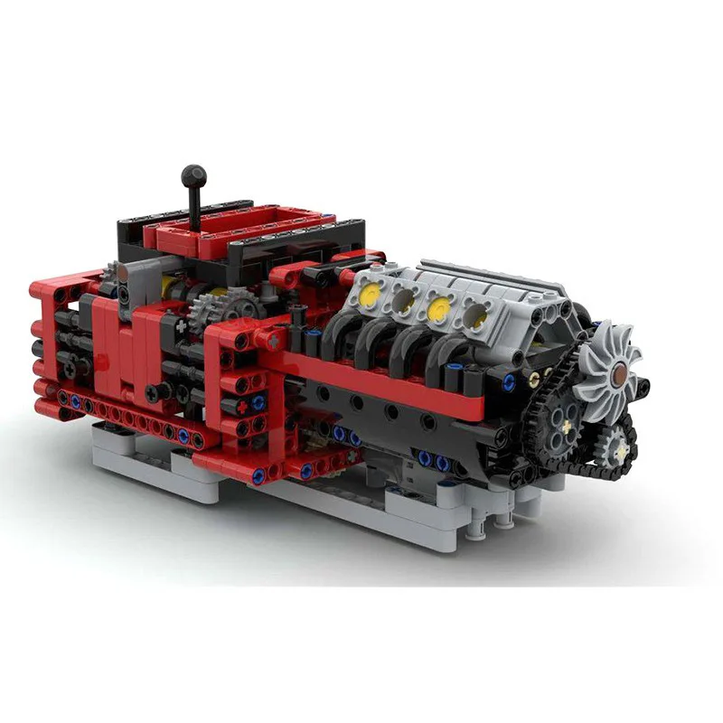 tirando il motore 488 GTE Building Block Motore con trasmissione a 8 velocità Modello di motore manuale Funzioni di alimentazione giocattoli per i fan dei bambini