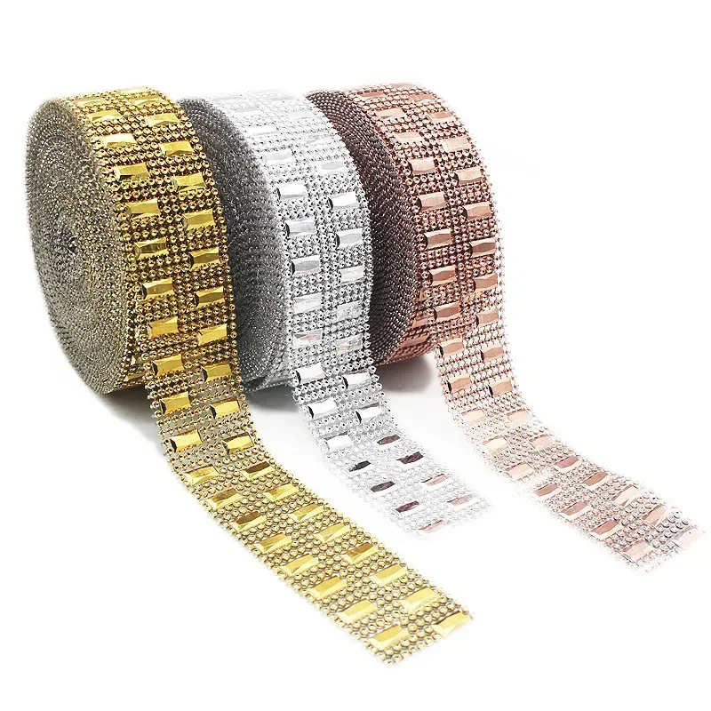 1 Yard Bling Diamond Mesh Roll Sparkle Acrylic Party Birthday Wedding DIY Decorations Table Cake Rhinestone Wrap