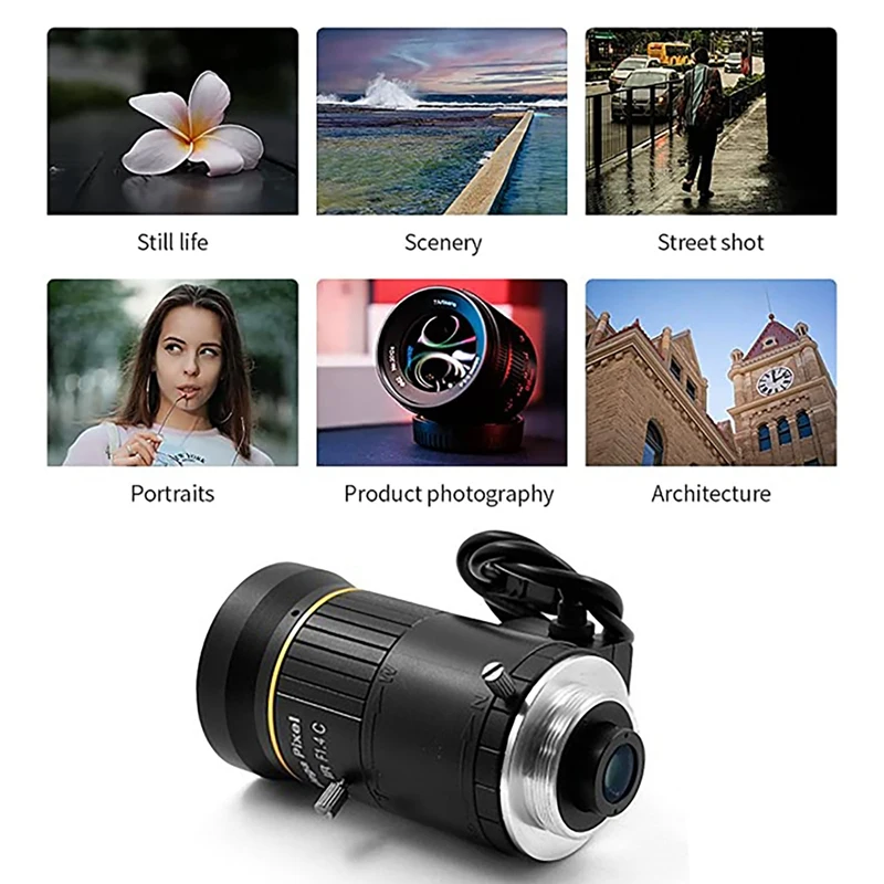 عدسة كاميرا ويب 3MP HD 8-50 مم F1.4 1/2 C-Mount عدسة كاميرا قزحية تلقائية لعدسة المراقبة الأمنية CCTV