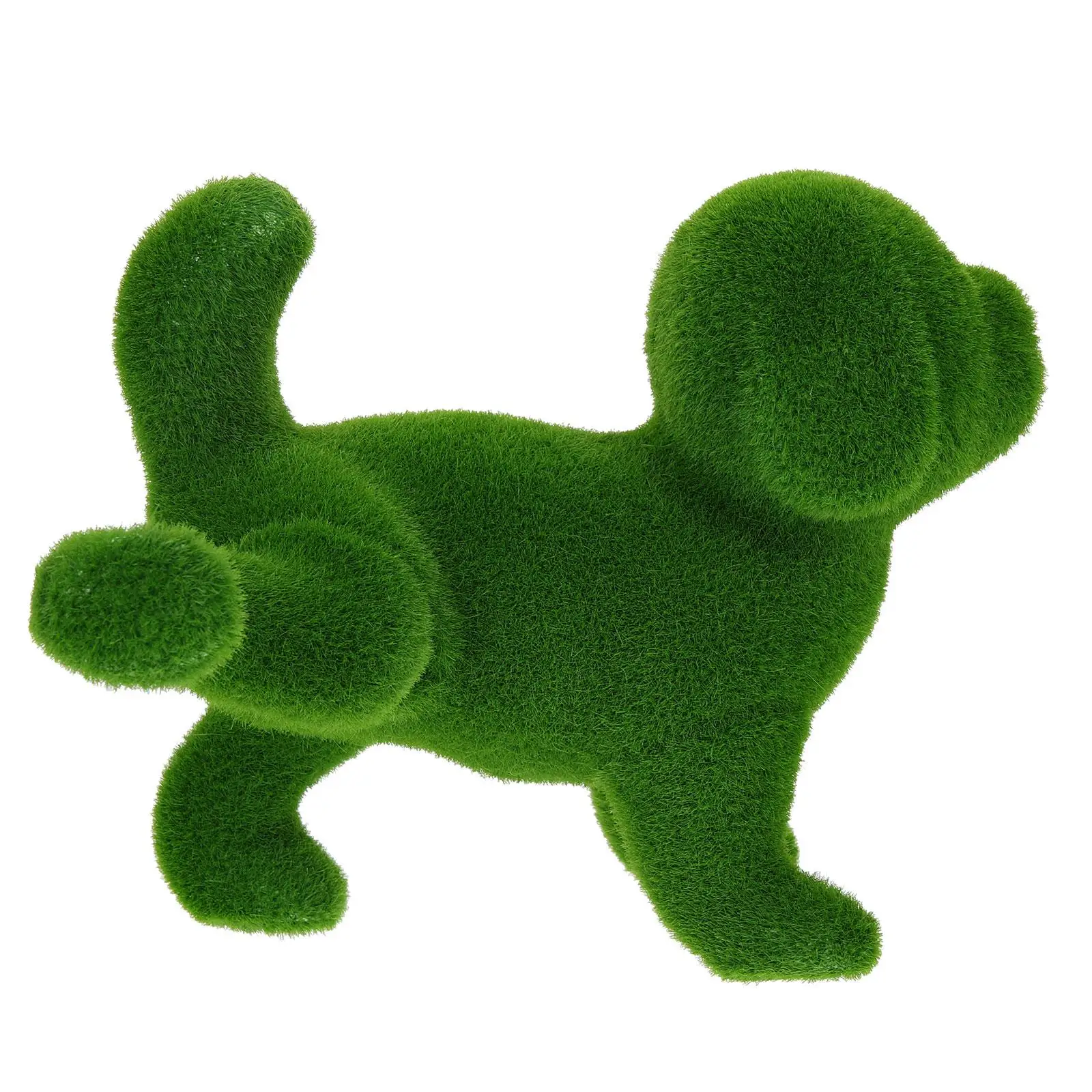 

Flocking Puppy Sculpture Realistic Dog Figurine Green Resin Garden Ornament Outdoor Lawn Decoration Miniature Animal Statue Pet