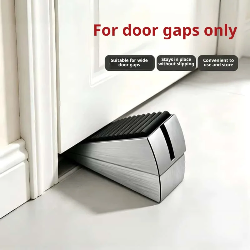 Stainless Steel Heavy Duty Door Stopper Non Slip Rubber Adjustable Spring Door Wedge for Bottom of Door Home Improvement Dodgers