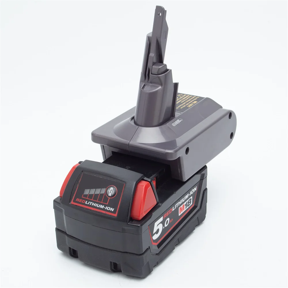 Battery Adapter Converter for Milwaukee 18V/20VMAX Li-Ion Tools to Dyson V7 Series Power Tool Accessories (NO Battery)