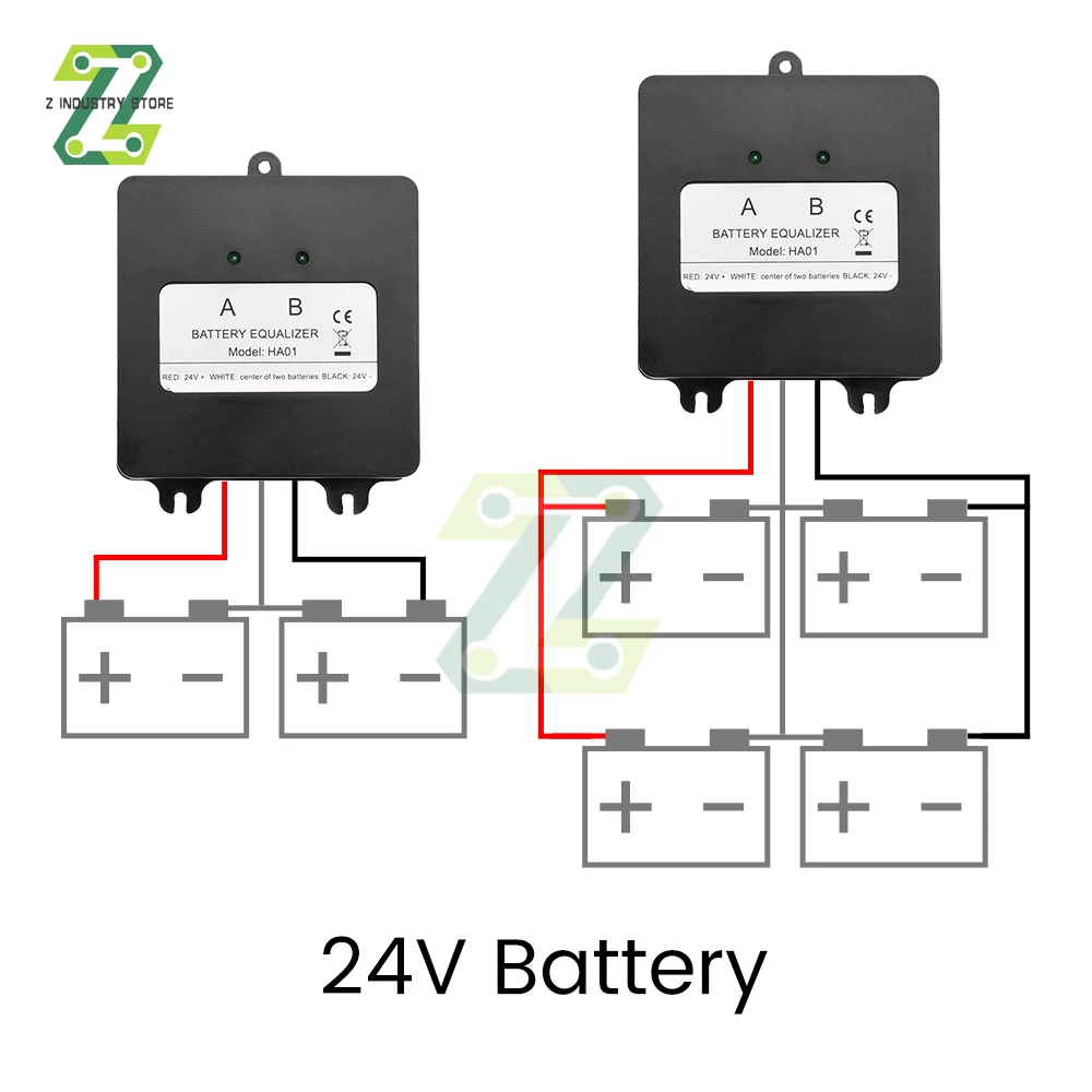 12V/24V Battery Equalizer BMS Balancer Voltage Display Battery Protection System with Protection of Opposite Connection