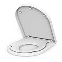 D Shape Family Toilet Seat Soft Close with Child Seat Built-in Quick Release for Easy Cleaning Standard Toilet Seats White