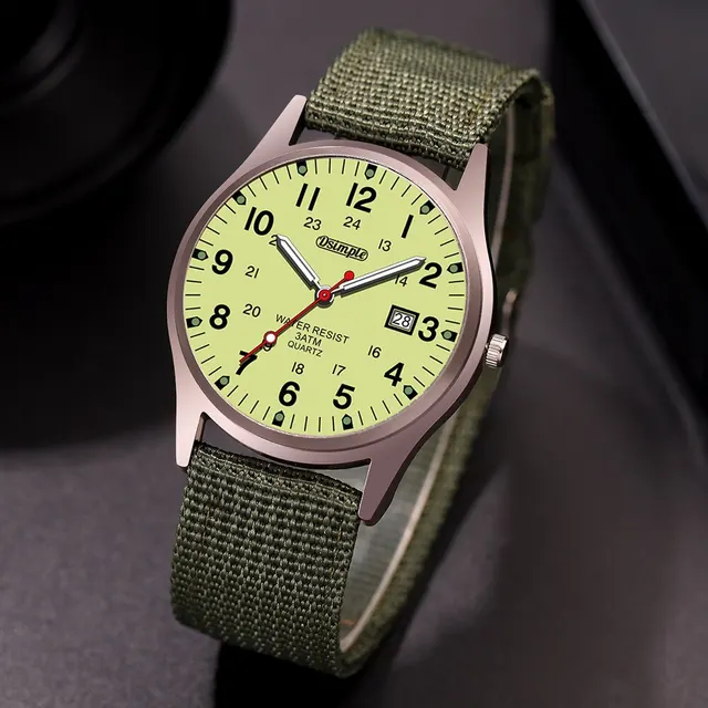 Modne męskie zegarki świecące dłonie zegar luksusowy wojskowy kalendarz sportowy zegarek kwarcowy mężczyźni Casual zegarek nylonowy Reloj Hombre