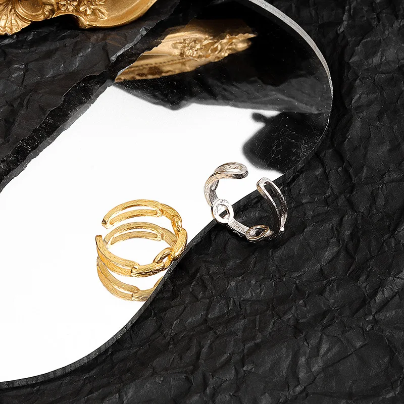 

925 Sterling Silver Adjustable Hollow Rings Elegant Fine Light Luxury Temperament For Women Jewelry Accessories