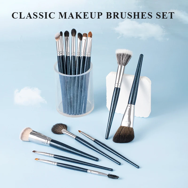 Ovw Make-Up Borstels Set Premium Natuurlijke Geit Haarborstels Poeder Hoekige Concealer Mengen Oogschaduw Wenkbrauw Borstel Make-Up