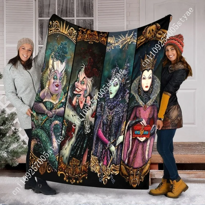 Coperte dei cattivi della regina cattiva Coperta in peluche dei cartoni animati Disney Decorazione per interni Festa per bambini Regali per ragazzi e ragazze Trapunta calda personalizzata