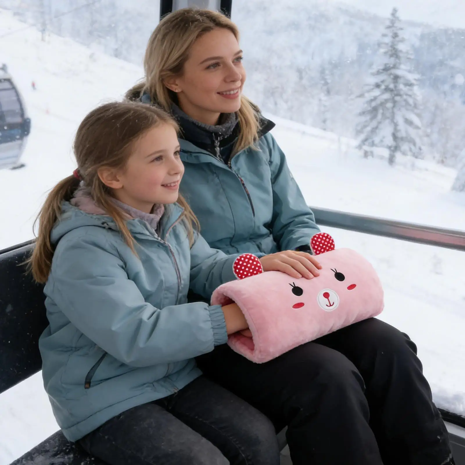 Hand Pillow Plush Bunny Shape Hand Warmer Muff Throw Pillow for Kids Classroom Travel Napping Winter School Home Cold Weather