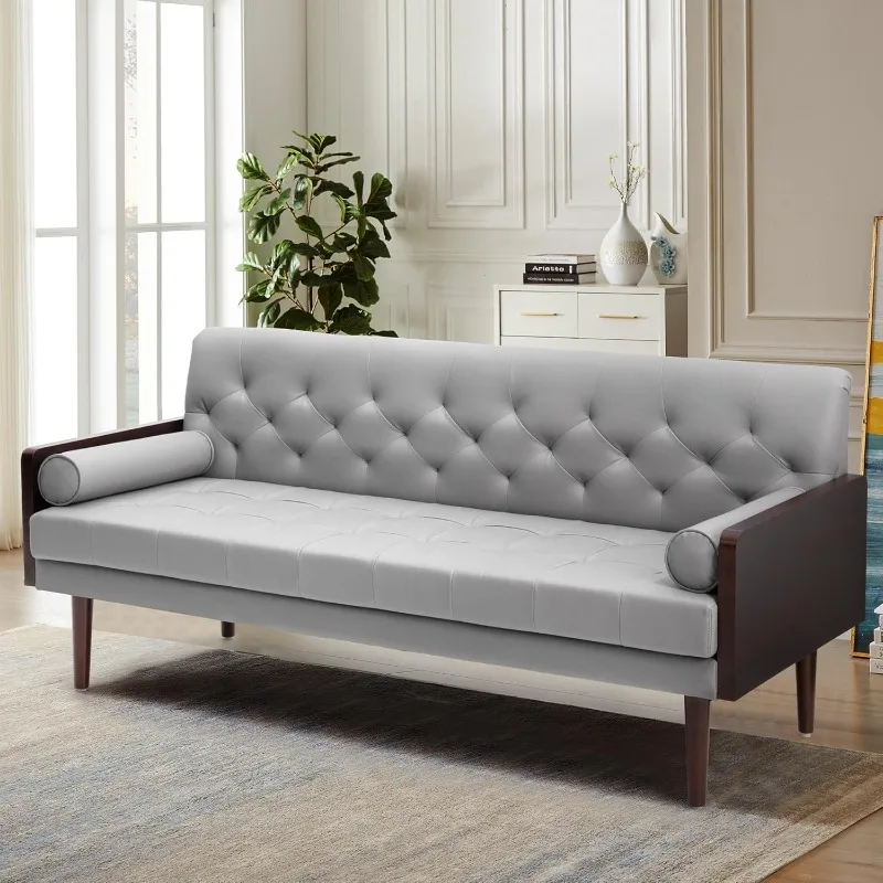 Faux Leather Couch Modern 72