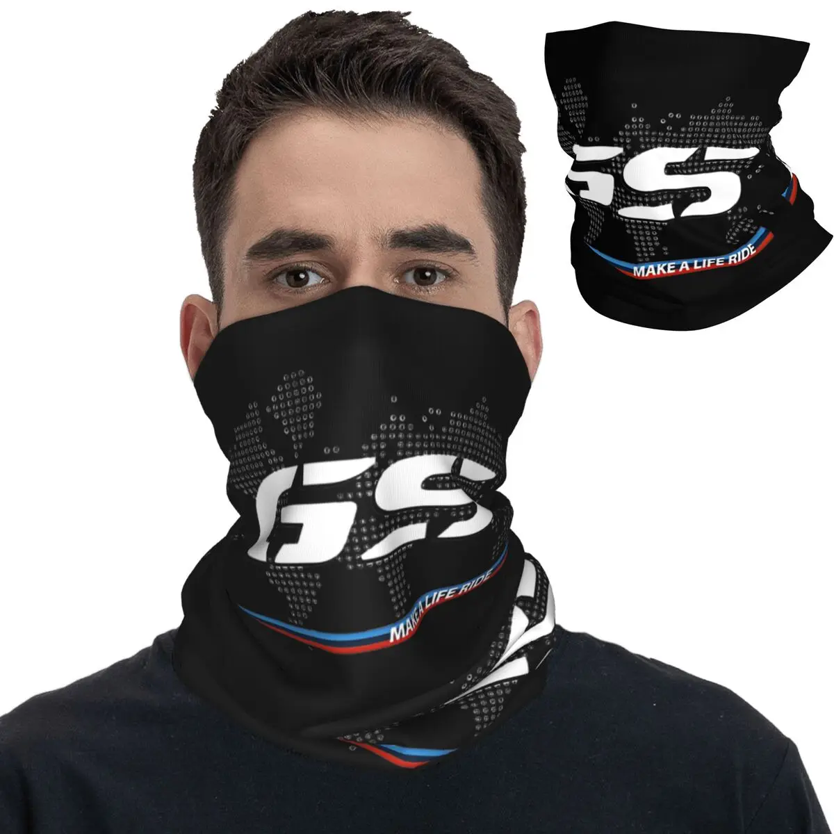 GS World Map Motor Racing Bandana Neck Gaiter Printed Mask Scarf Multifunctional Headband Riding Unisex Adult Washable