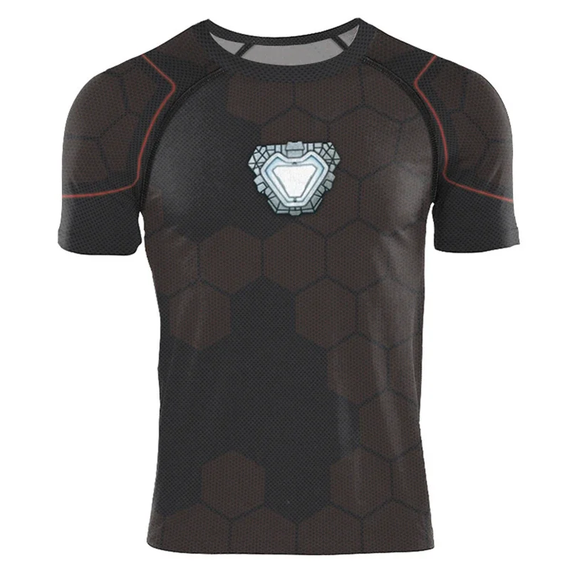 Iron Man cosplay T shirt cosplay costume fashion superhero party tops Halloween men sportswear T-shirt @ 0z *