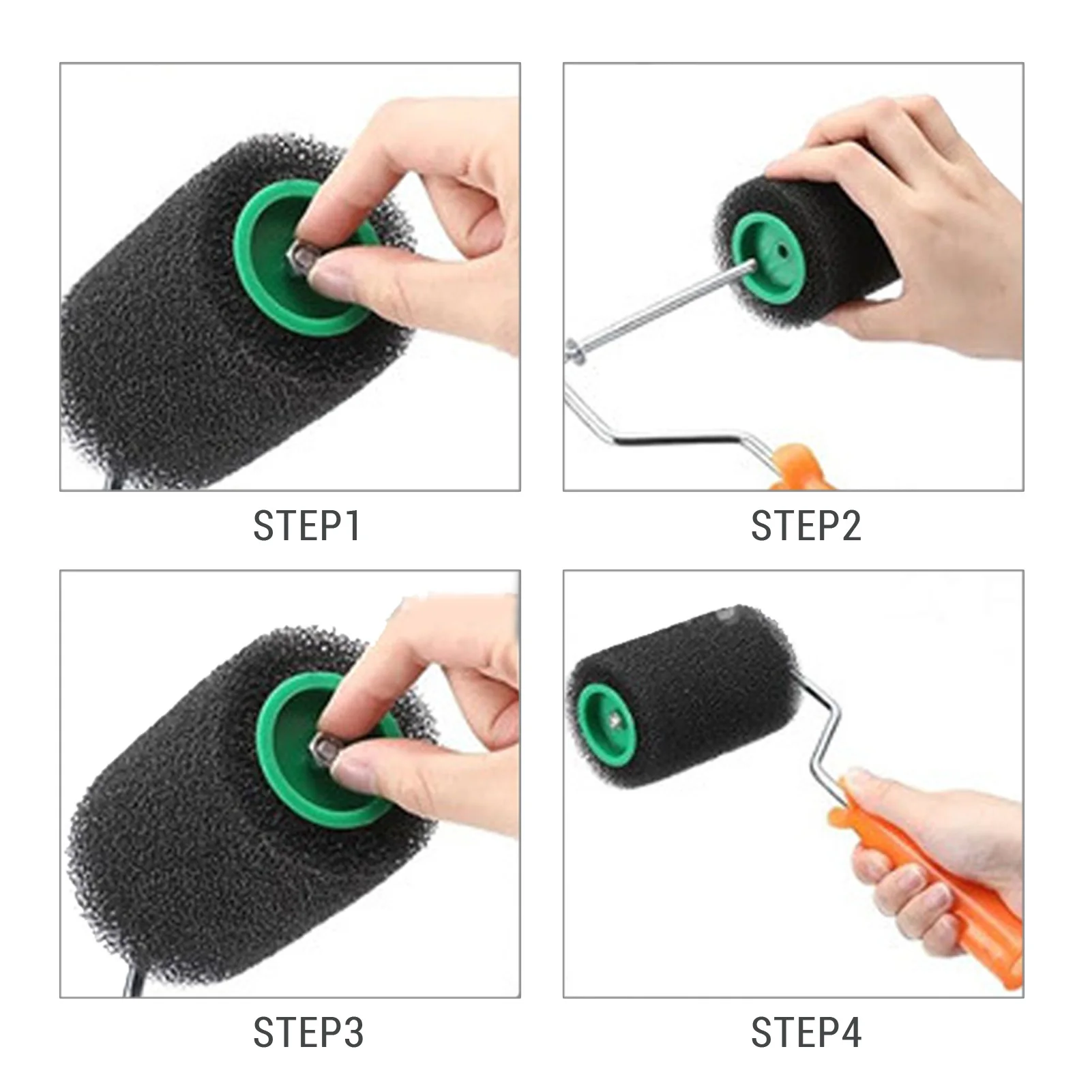 أسطوانة الطلاء محكم رولة دهانات 4in لفة مرنة على السرير بطانة الأسطوانة عدة لشاحنة صندوق البضائع السفينة محكم رولة دهانات #5