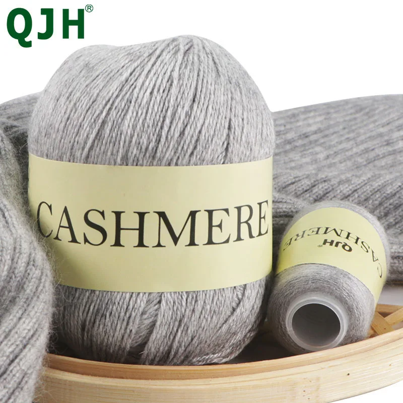 QJH 50 + 20g Filato di cashmere lavorato a maglia a mano Lana pettinata di alta qualità per cardigan Cappello Maglione Filo di cashmere mongolo