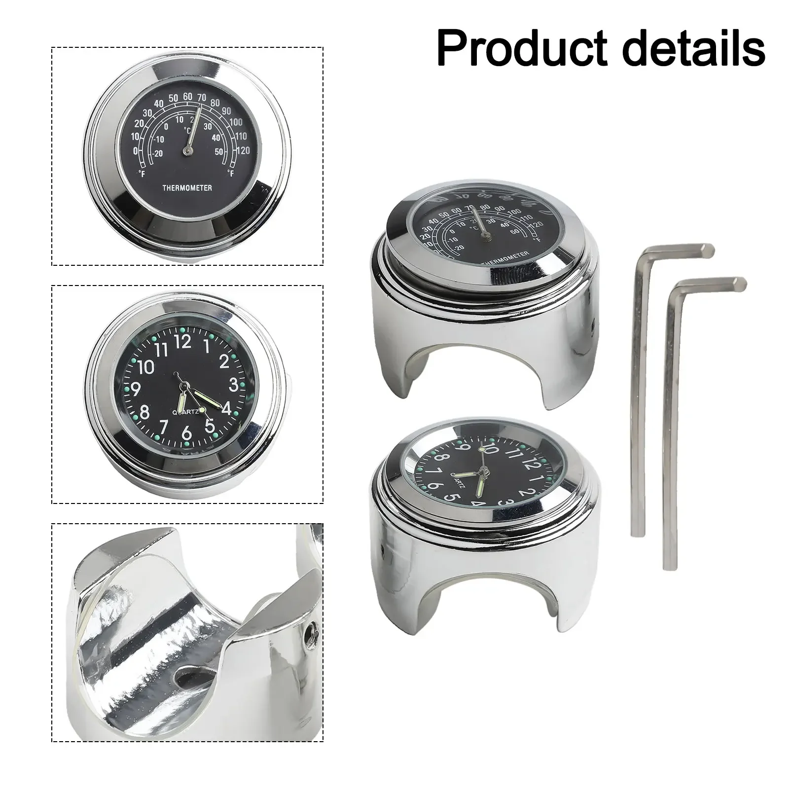 Motor Clock Watche Handlebar Clock Top Aluminum 22-25mm Handlebar Clock Luminous Function Motorcycle Motorcycle New