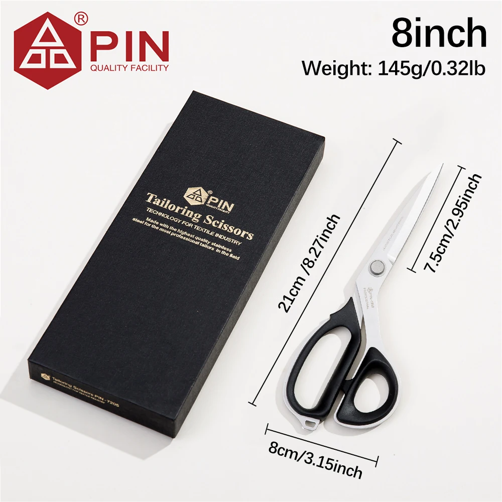 PIN Lichtgewicht Heavy Duty Kleermakersschaar 8 "10" 12 ", Premium Scherpe Mesrand Stoffenschaar voor Kleding, Leer & Kantoor