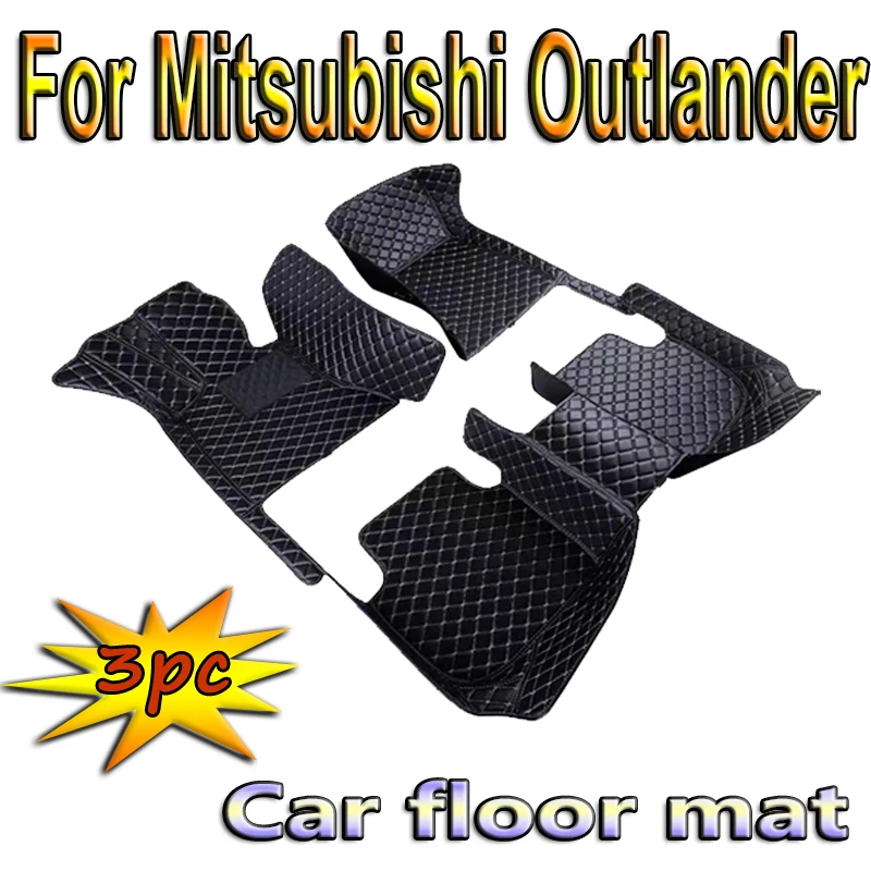 Custom Made Leather Car Floor Mats For Mitsubishi Outlander 2013 2014 2015 2016 5 Seater Carpets Rugs Foot Pads Accessories