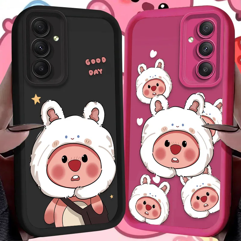 Cartoon Cute Little Beaver L-Loopy Case for Samsung Galaxy S25 S24 S23 Ultra S22 S21 Plus FE 5G A54 A34 A14 A73 A53 A33 5G Cover