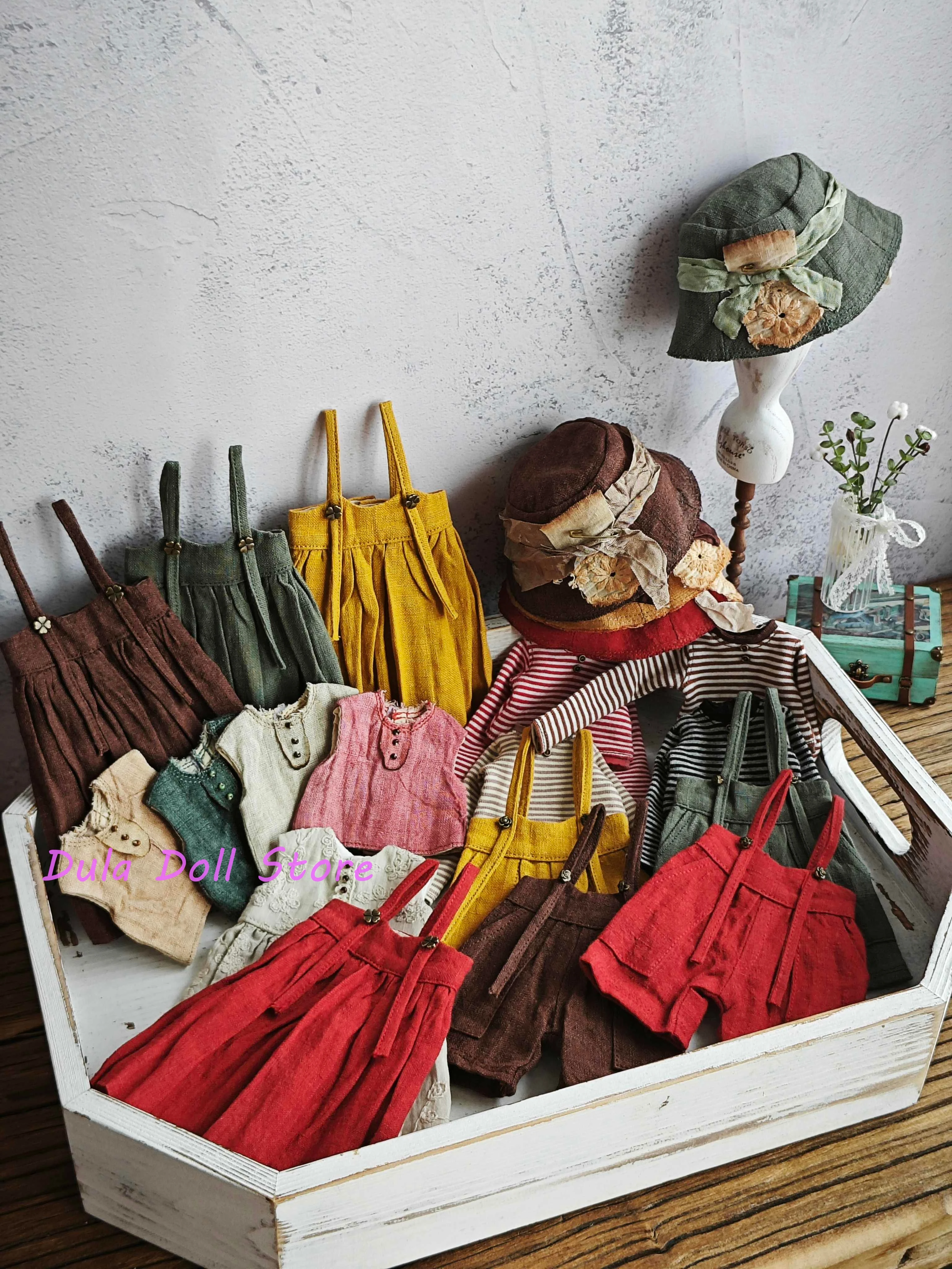 Ubranka dla lalek Dula, sukienka retro na ramiączkach, spódnica, spodnie, zestaw dla Blythe ob24 ob22 Azone Licca ICY JerryB 1/6 Bjd Doll