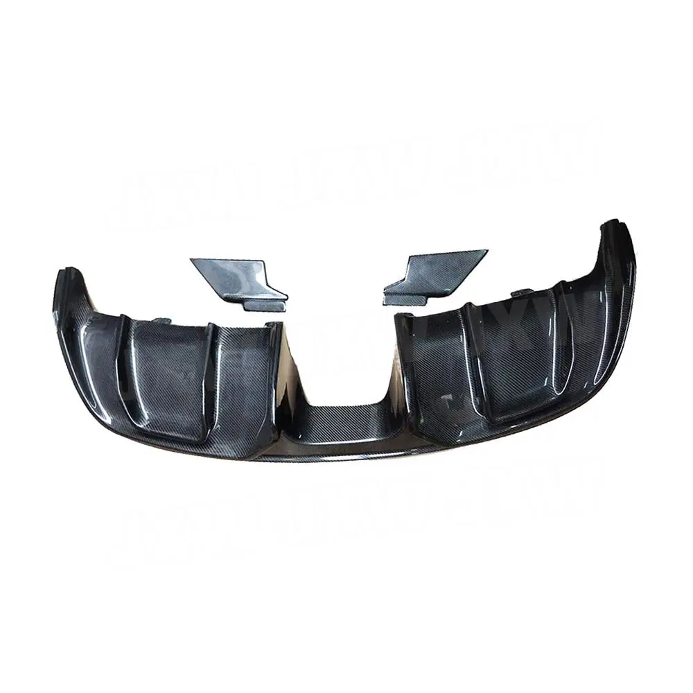 For F-Type Carbon Fiber Rear Lip Spoiler Diffuser Middle Exhaust Pipe Outlet for Jaguar Coupe 2 Door 2015 - 2019 3 PCS/SET