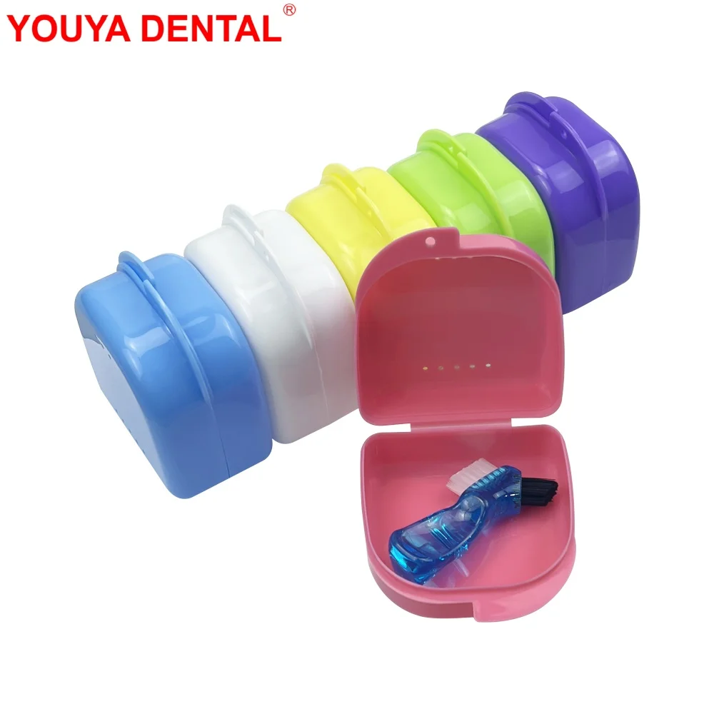 

5pc Denture Box Case Orthodontics Retainer Box Dental Fake Teeth Braces Mouth Guard Aligner Artificial Tooth Container Container